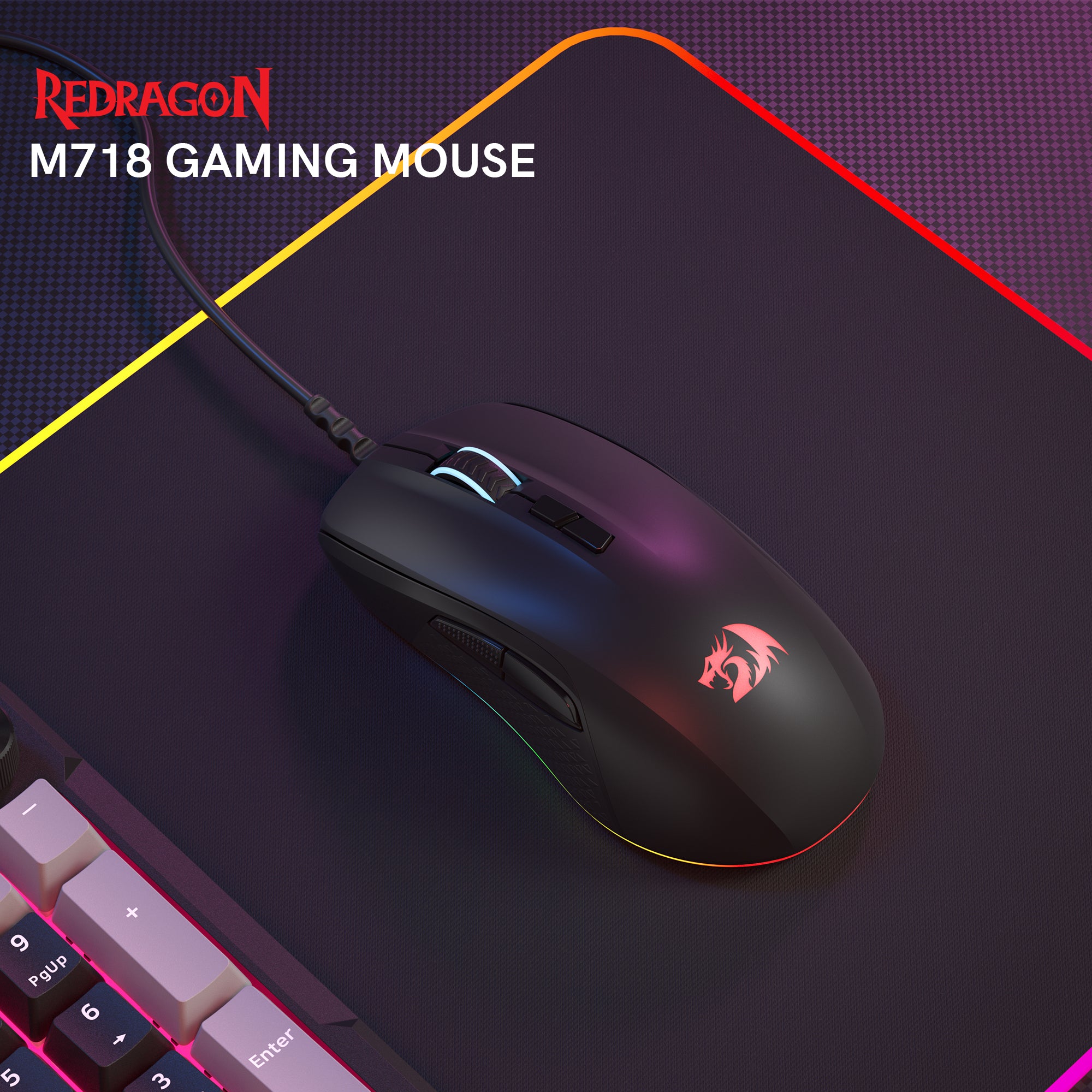 Redragon M718 Wired Gaming Mouse With RGB Backlits