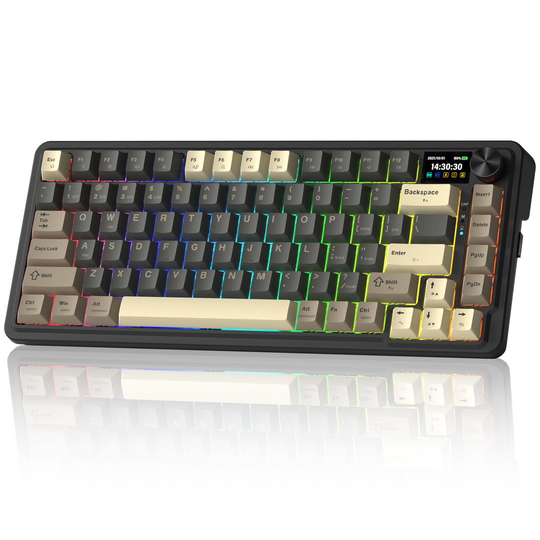 Redragon K751 75% Wireless Mechanical Gaming Keyboard For PC/Mac With Screen And Knob
