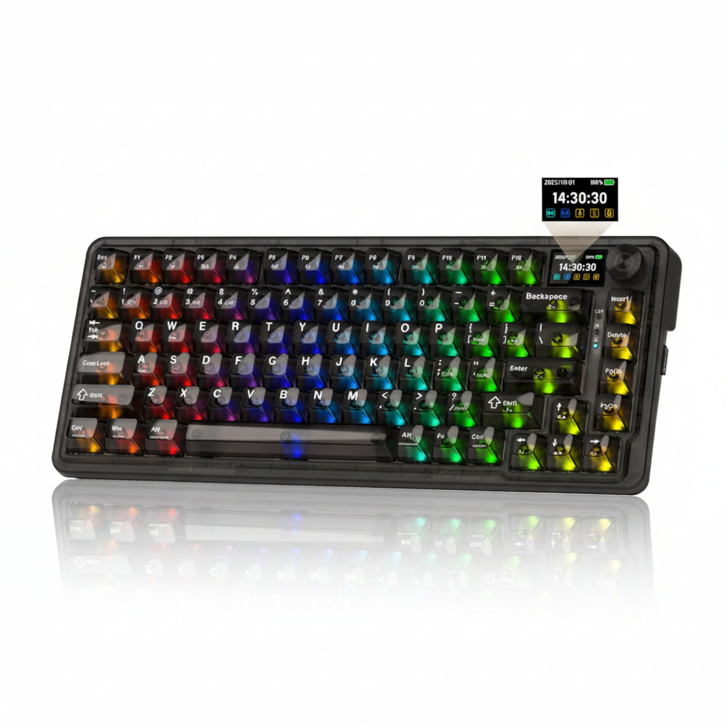 Redragon K751 75% Wireless Mechanical Gaming Keyboard For PC/Mac With Screen And Knob