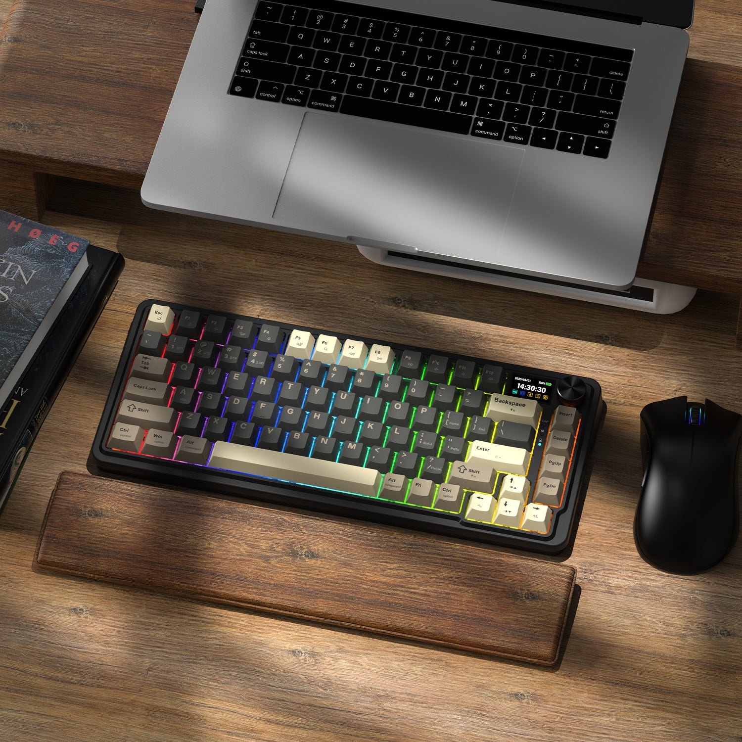 Redragon K751 75% Wireless Mechanical Gaming Keyboard For PC/Mac With Screen And Knob