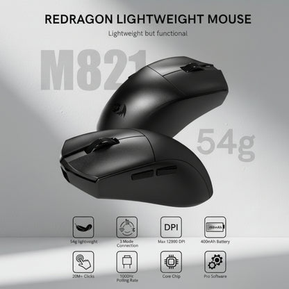 Redragon M821 Tri-Mode Wireless Gaming Mouse With Programmable Buttons
